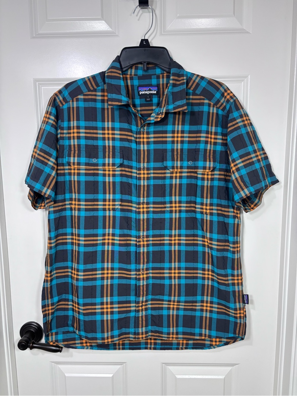 Patagonia El Ray Short Sleeve Plaid Button Up Men’s L Plaid